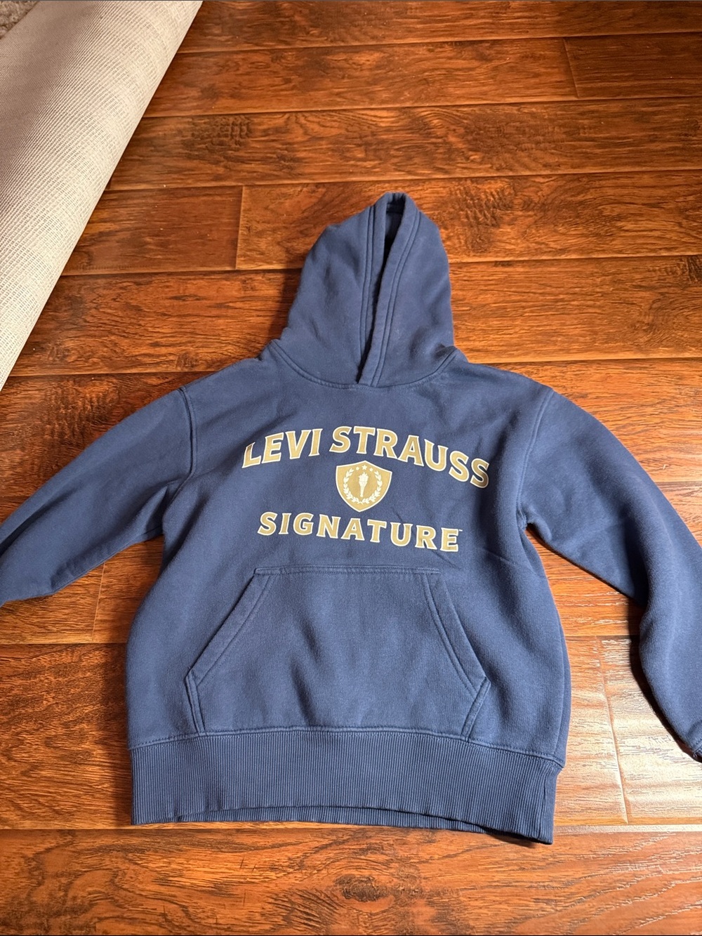 Levi's Signature Navy Blue Hoodie with Gold Logo. Medium Youth size 8. Like new